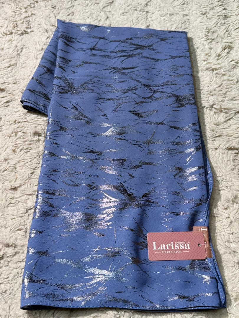 Voile marbré bleu turquoise