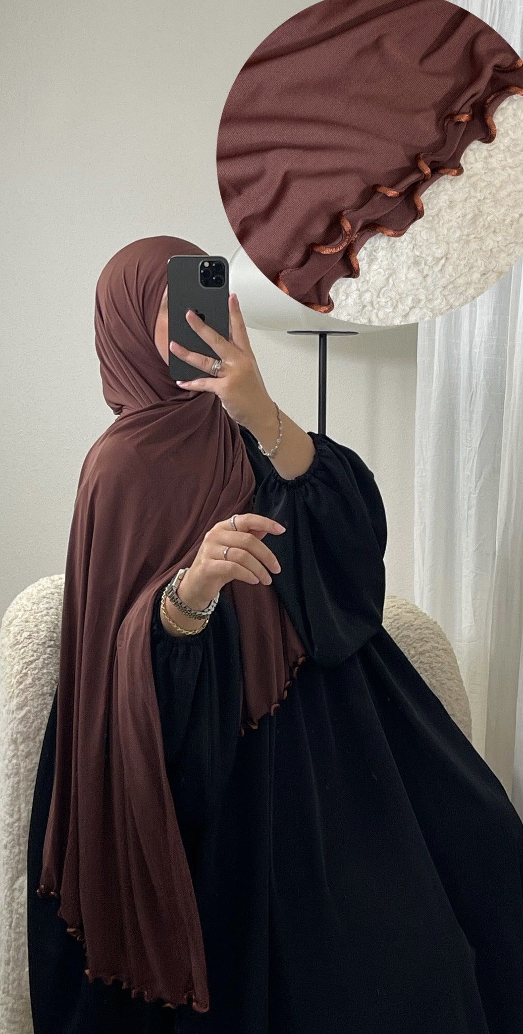 Jersey frisé marron