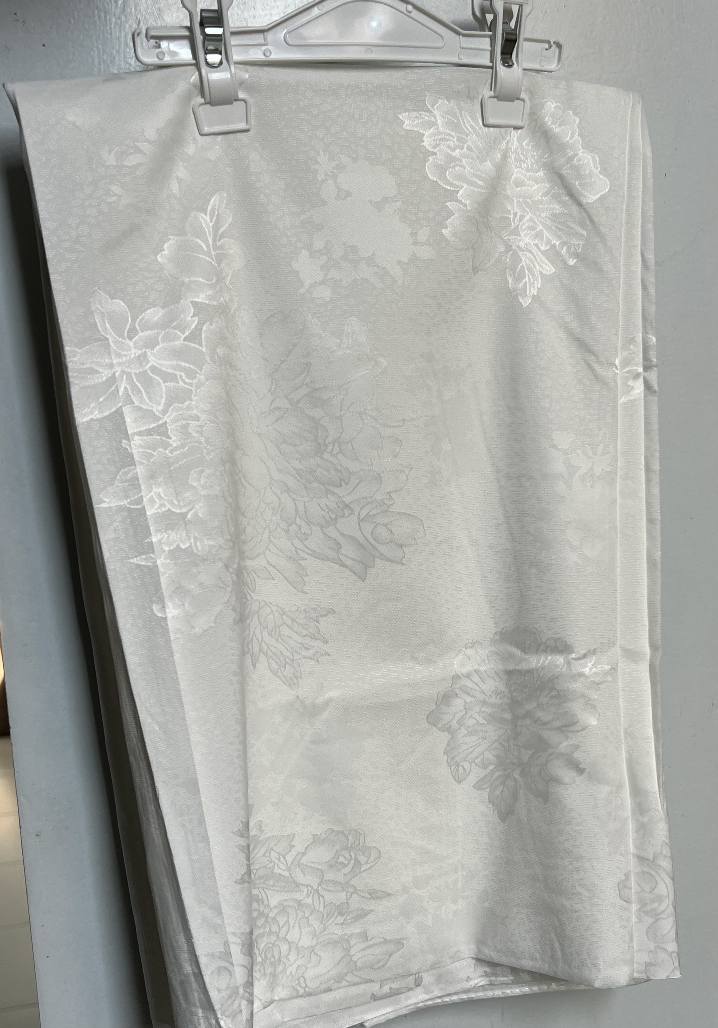 Voile soie brocard blanc