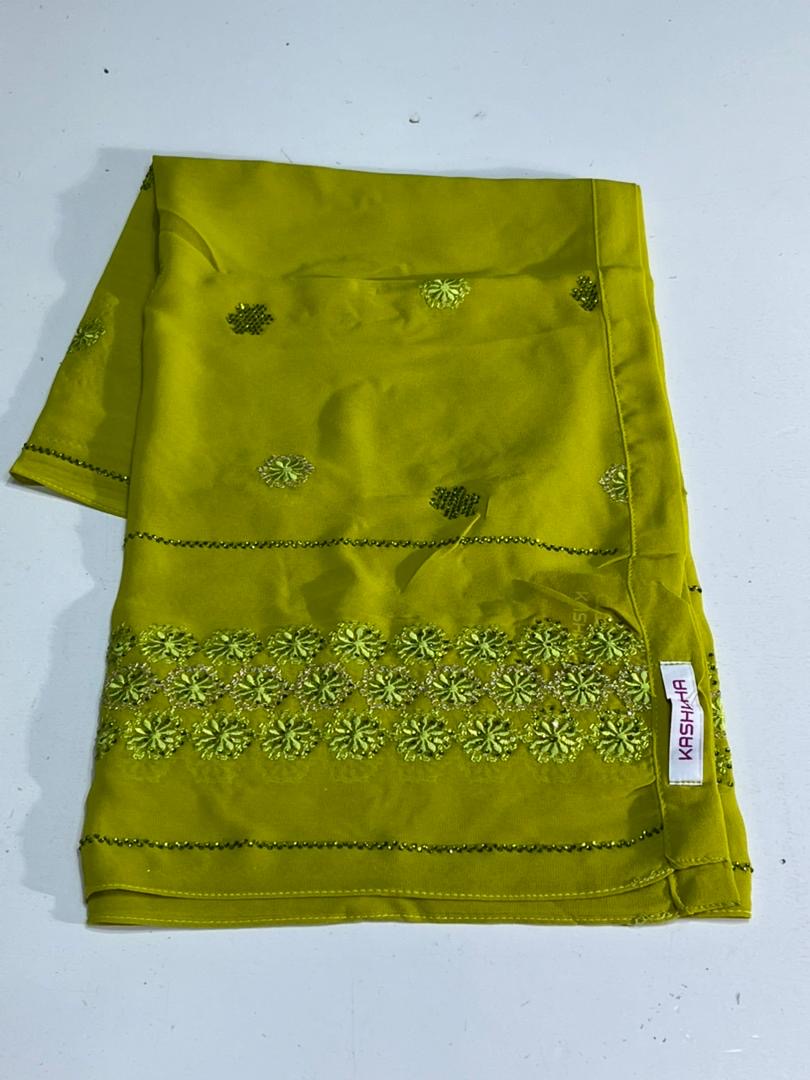 Voile Kashkha vert olive