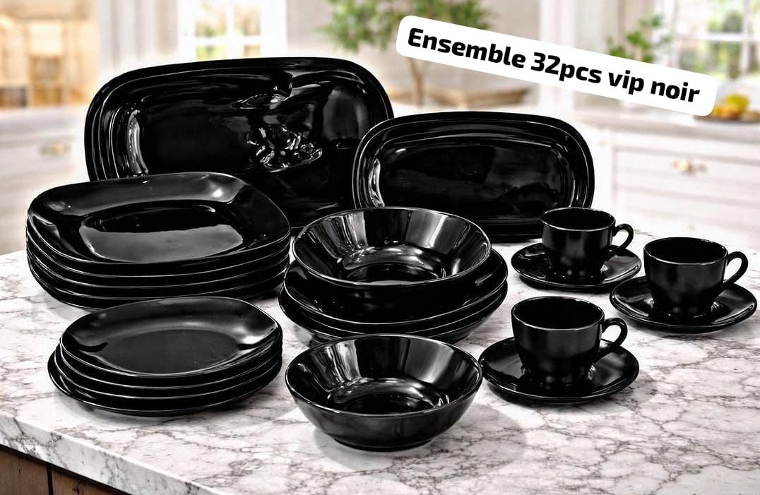 ensemble 32pcs noir vip en porcelaine