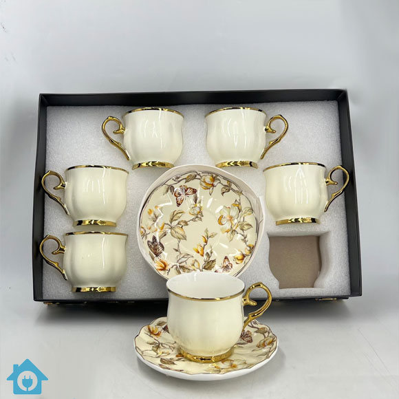 ensemble 12pcs noir tasses et sous tasses