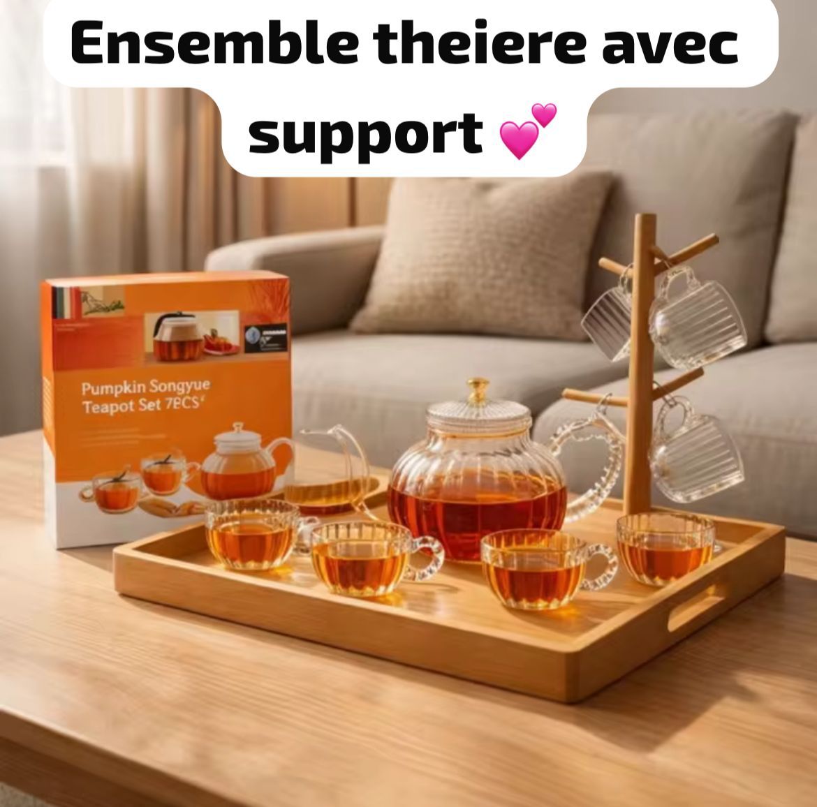 théière 7pcs avec support