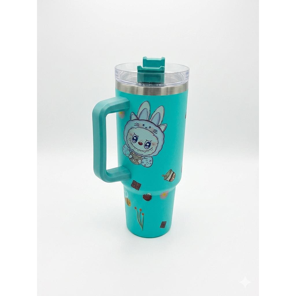 Mug thermos avec paille (chaud ou froid)