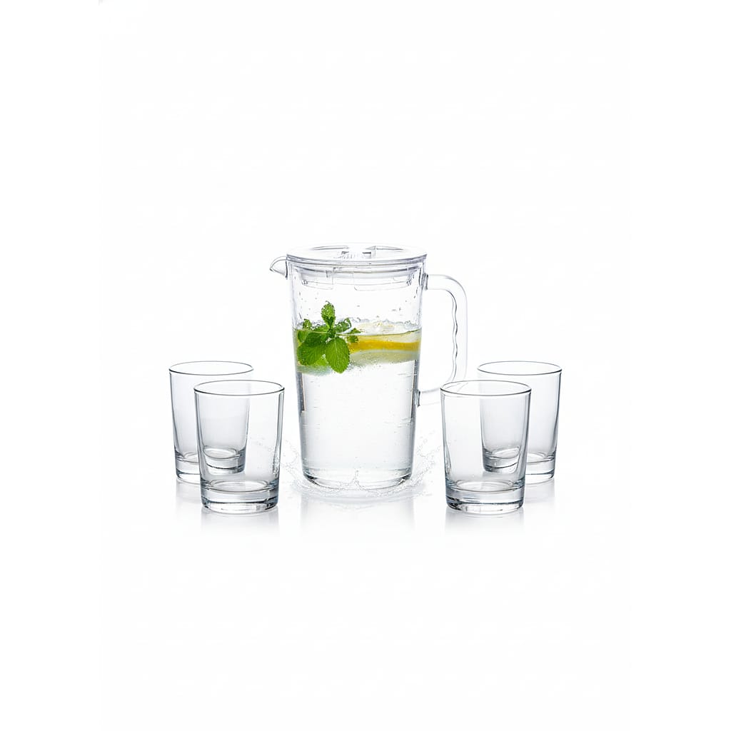 ensemble carafe 1L + 4tasses incassables