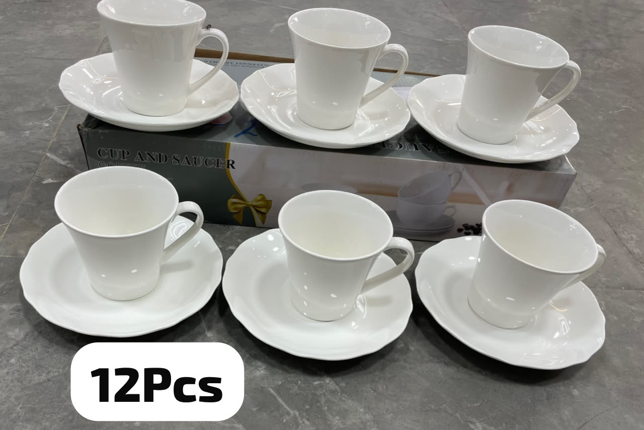 Ensemble tasses 12 pcs porcelaine
