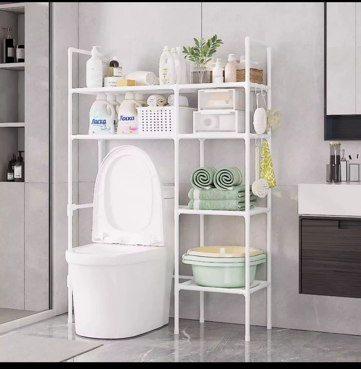 Etagères de rangement toilettes
