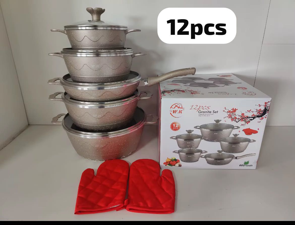 Ensembles marmites 12pcs anti adhésif