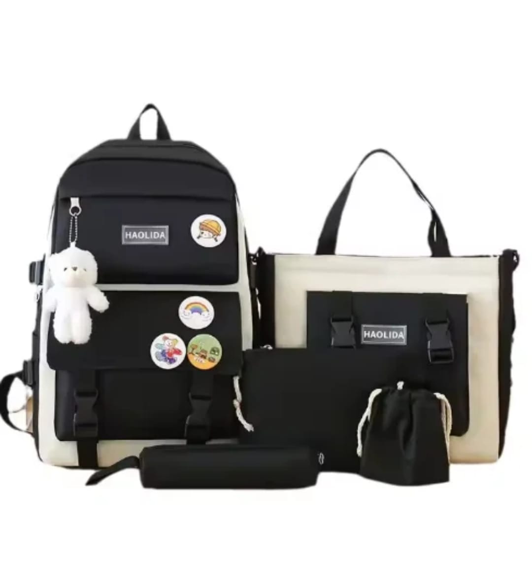 sac à dos 5pcs (noir beige)
