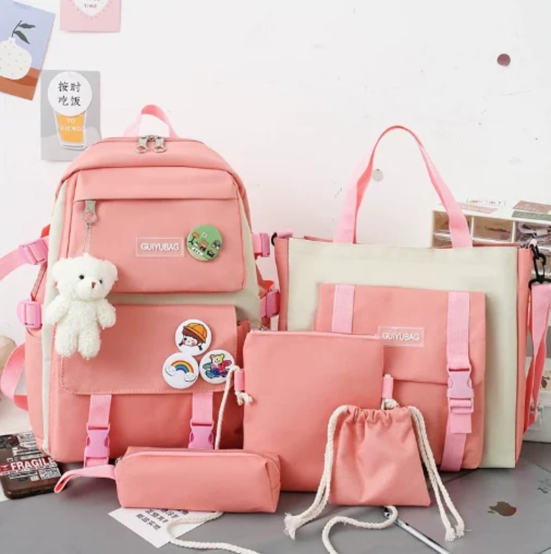 sac à dos 5pcs (rose beige)