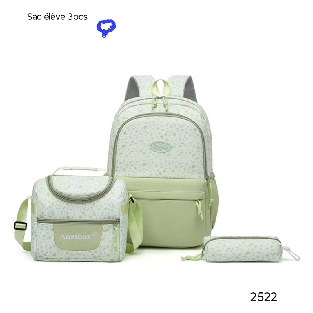sac à adulte 3pcs gris-vert