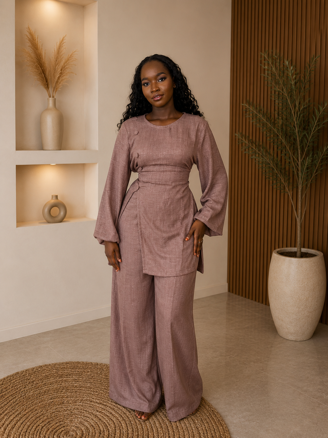 Ensemble "Oumou" couleur nude