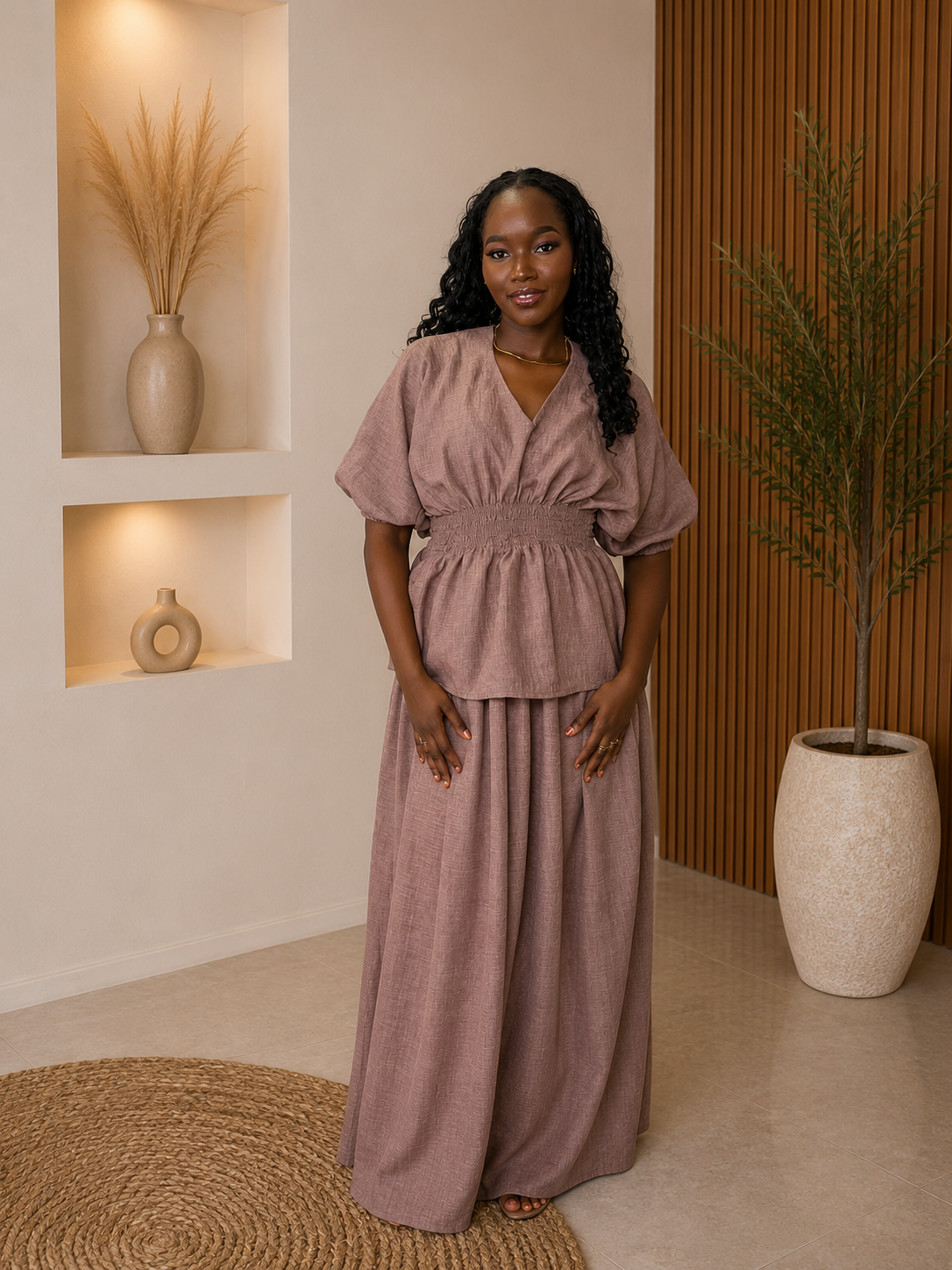 Ensemble " MARAME" couleur nude