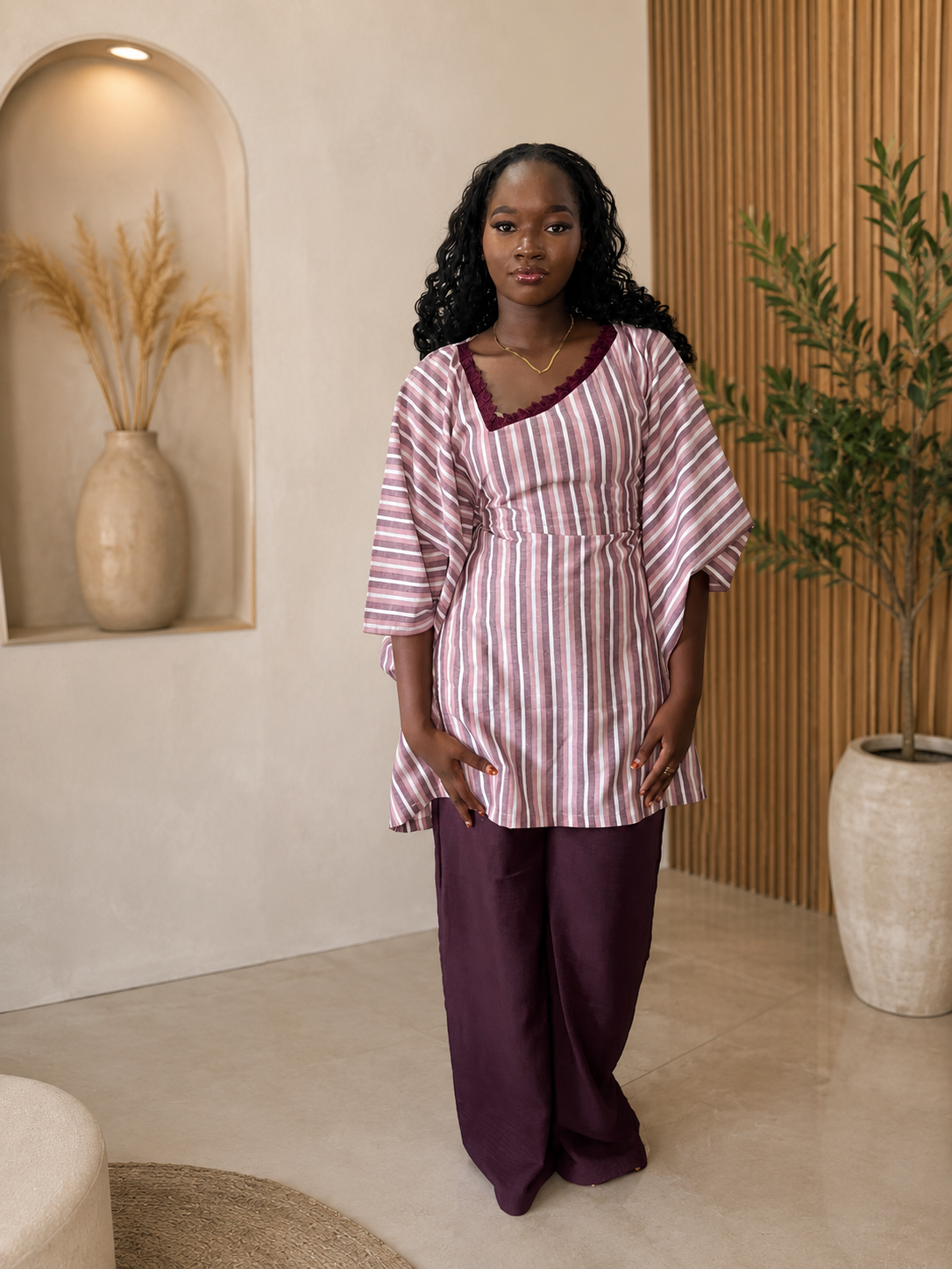 Ensemble tunique pantalon en lin