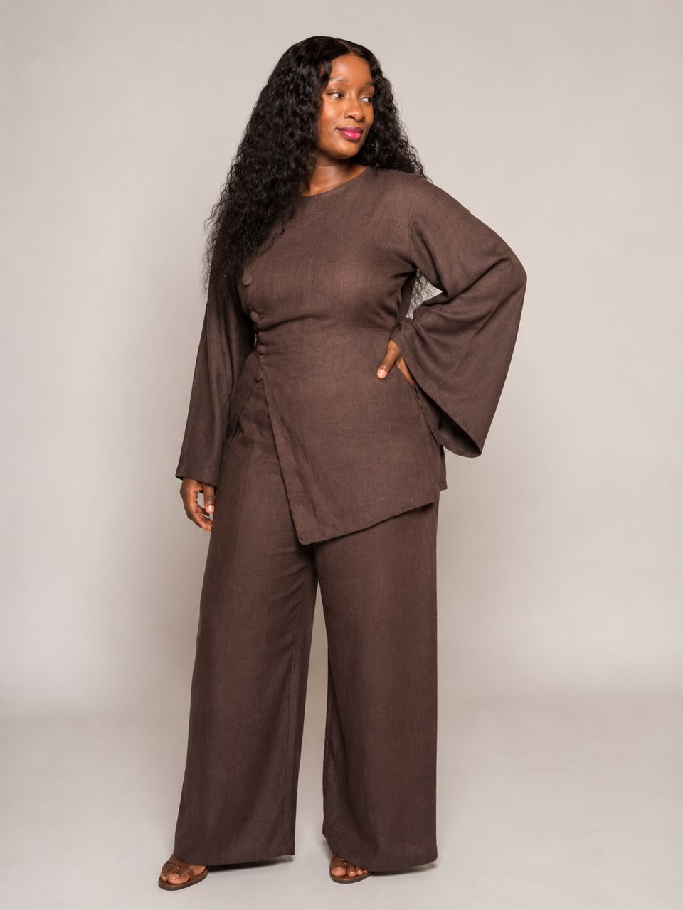 Ensemble "OUMOU" couleur marron