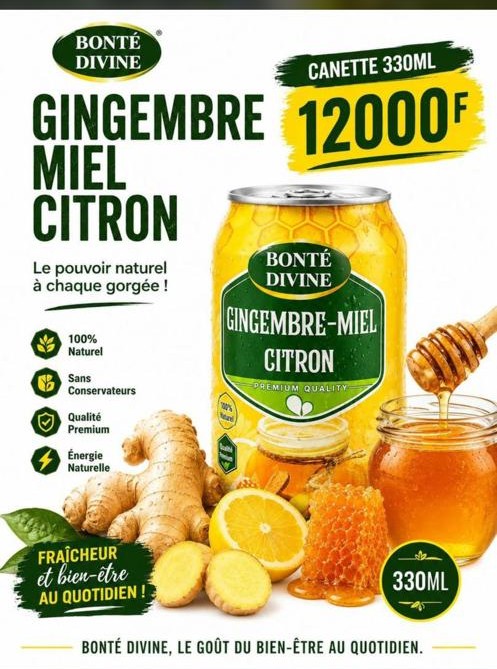 Canette 330 ML GINGER HONEY LEMON