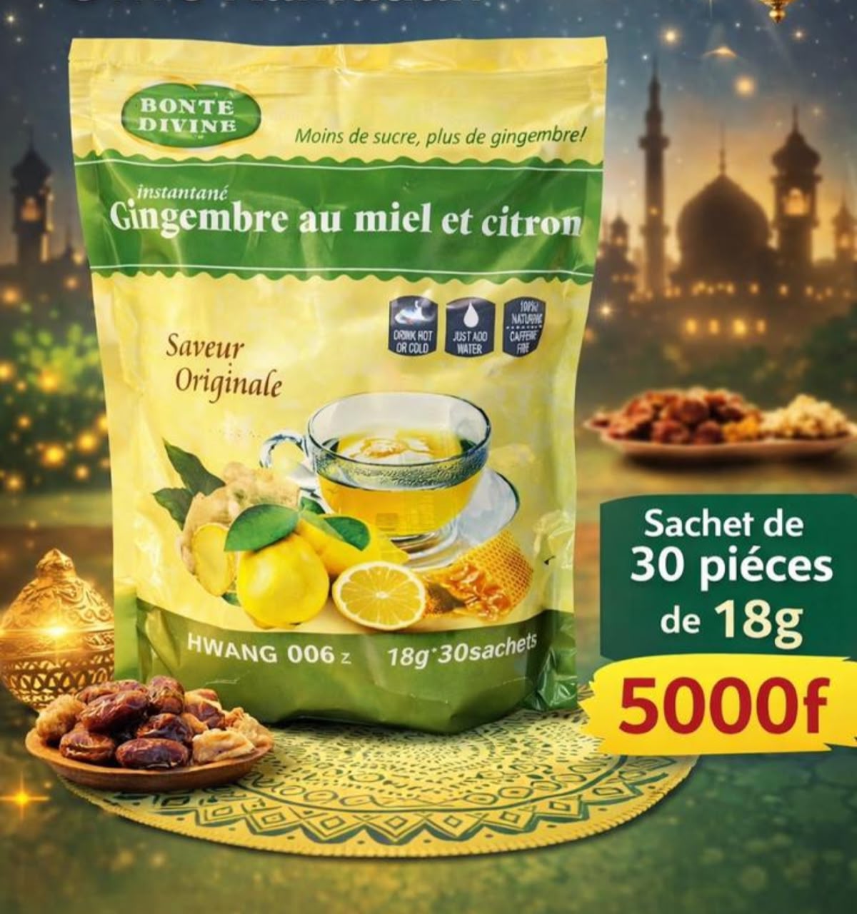 Thé Gingembre au miel et Citron 30 Pièces de 18 g